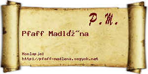 Pfaff Madléna névjegykártya